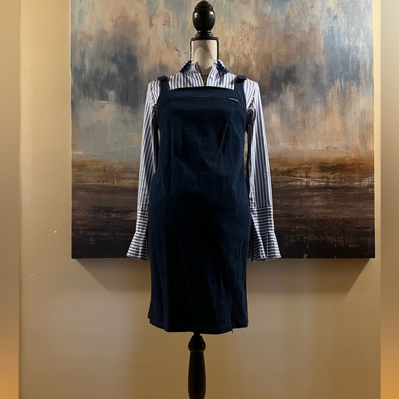 Vintage, Y2K maternity collection, fitted, stretch denim dress - Picture 5 of 16